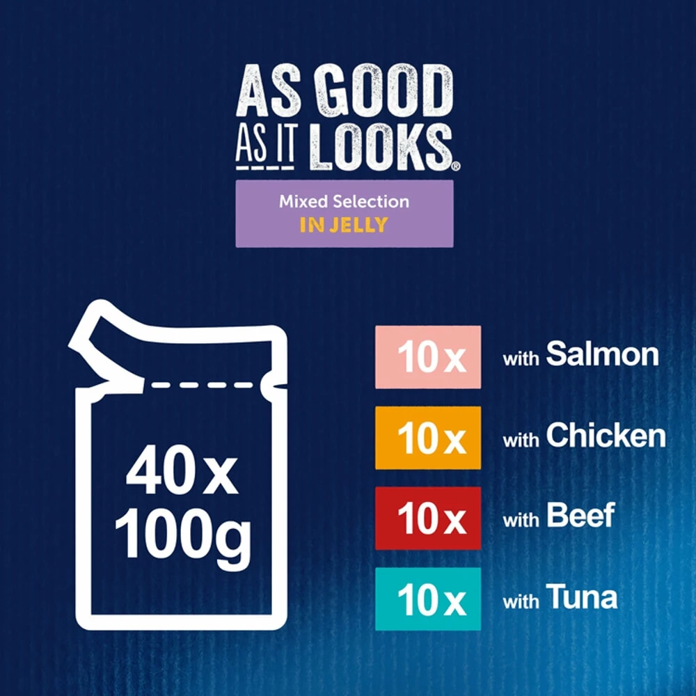 Felix Wet Cat Adult Food AGAIL Mixed Selection In Jelly 40 Pack - Image 4