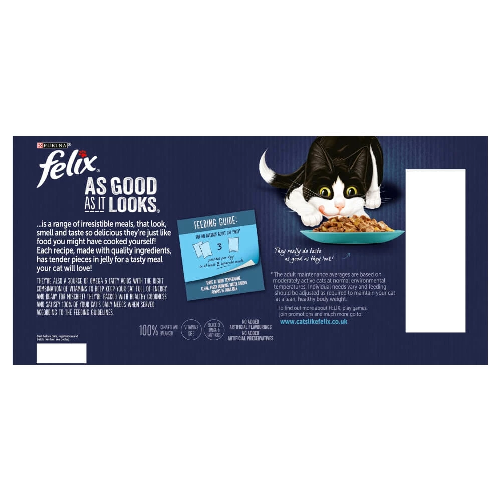 Felix Adult Wet Cat Food AGAIL Ocean Feasts In Jelly 40 Pack - Image 2