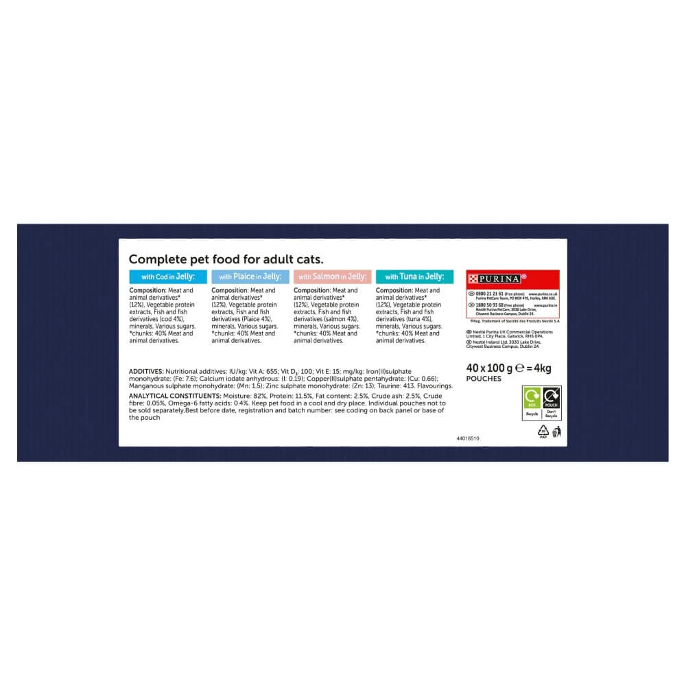 Felix Adult Wet Cat Food AGAIL Ocean Feasts In Jelly 40 Pack - Image 3