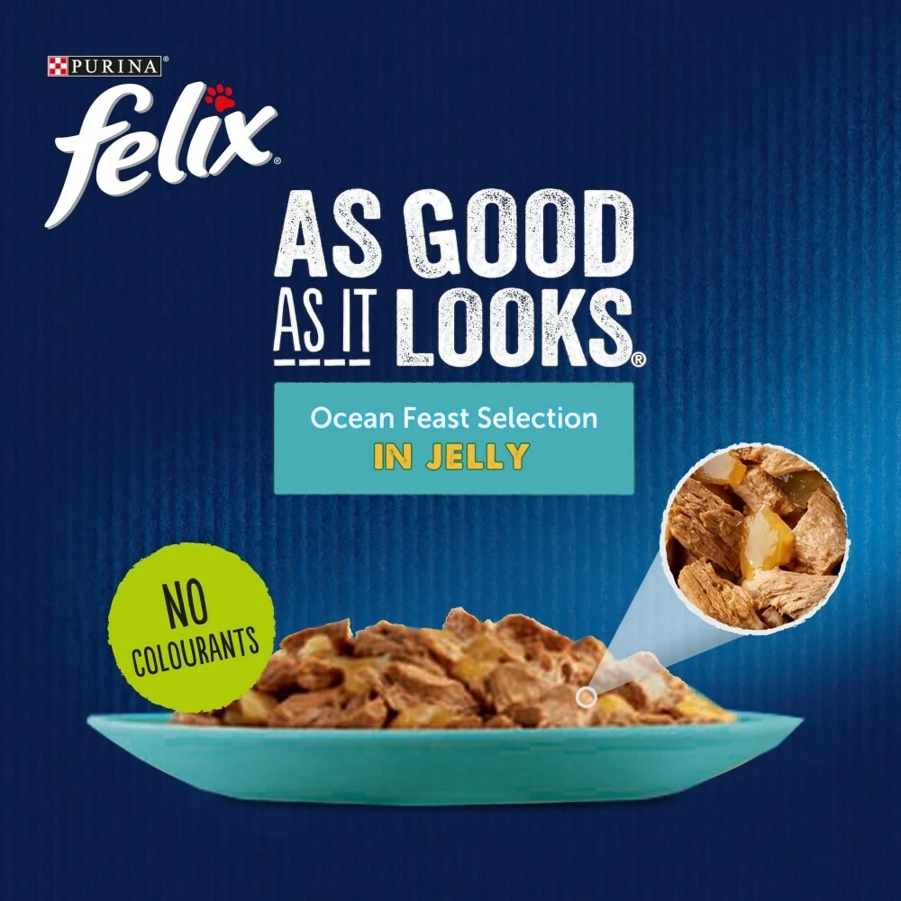Felix Adult Wet Cat Food AGAIL Ocean Feasts In Jelly 40 Pack - Image 4