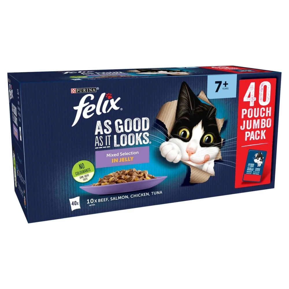 Felix AGAIL Senior Wet Cat Food Mixed In Jelly 40 Pack - Image 6