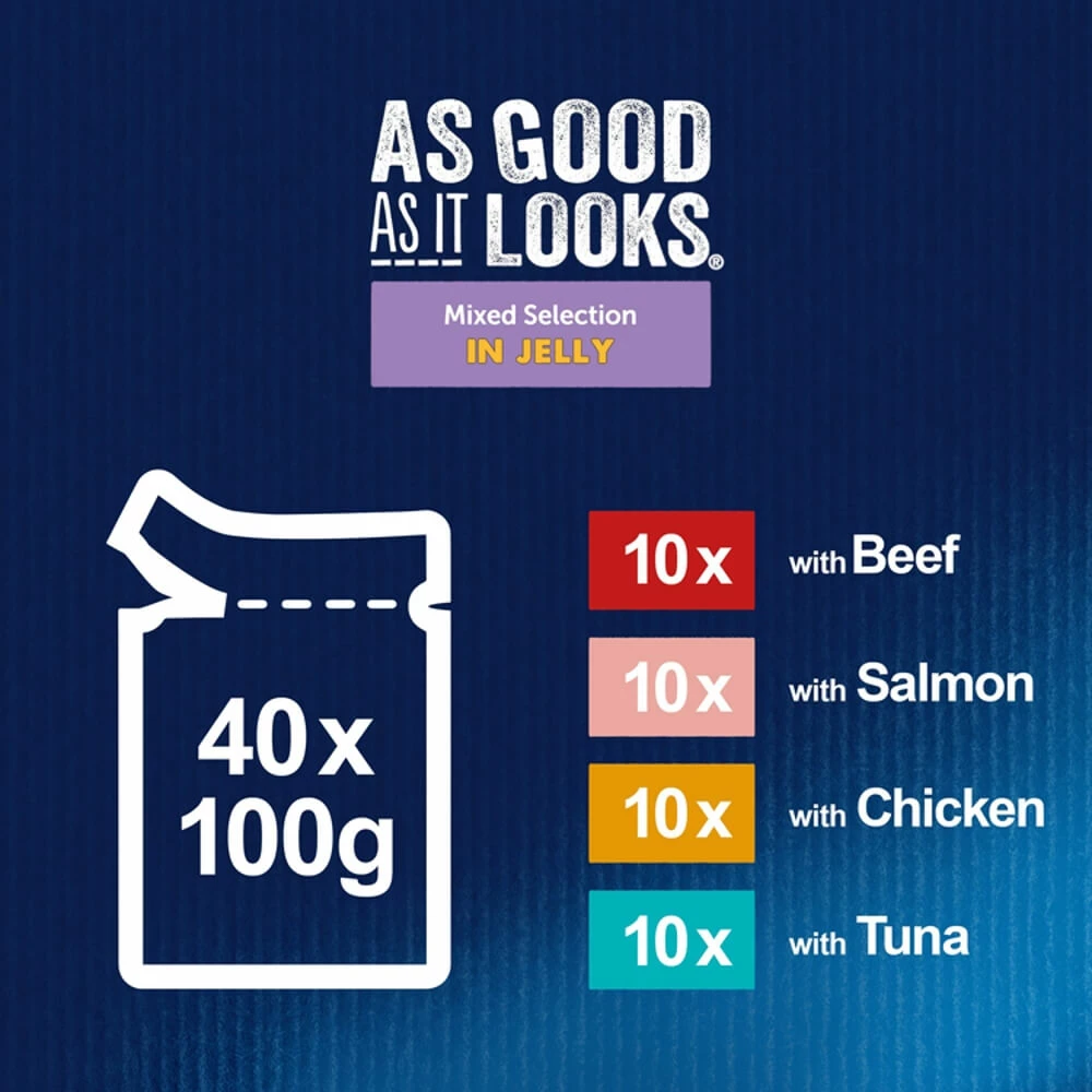 Felix AGAIL Senior Wet Cat Food Mixed In Jelly 40 Pack - Image 4