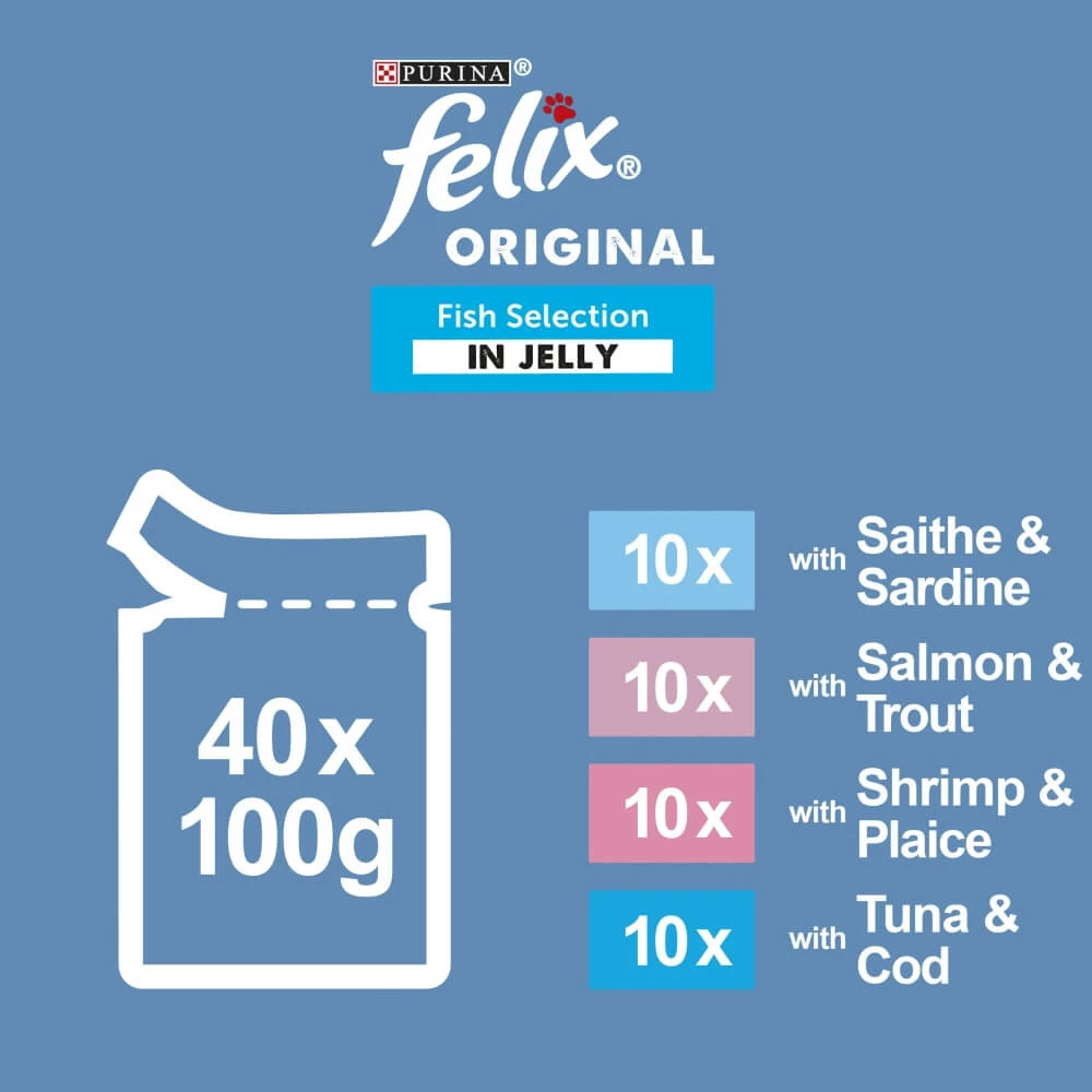 Felix Adult Wet Food Fish Selection In Jelly 40 Pack - Image 5