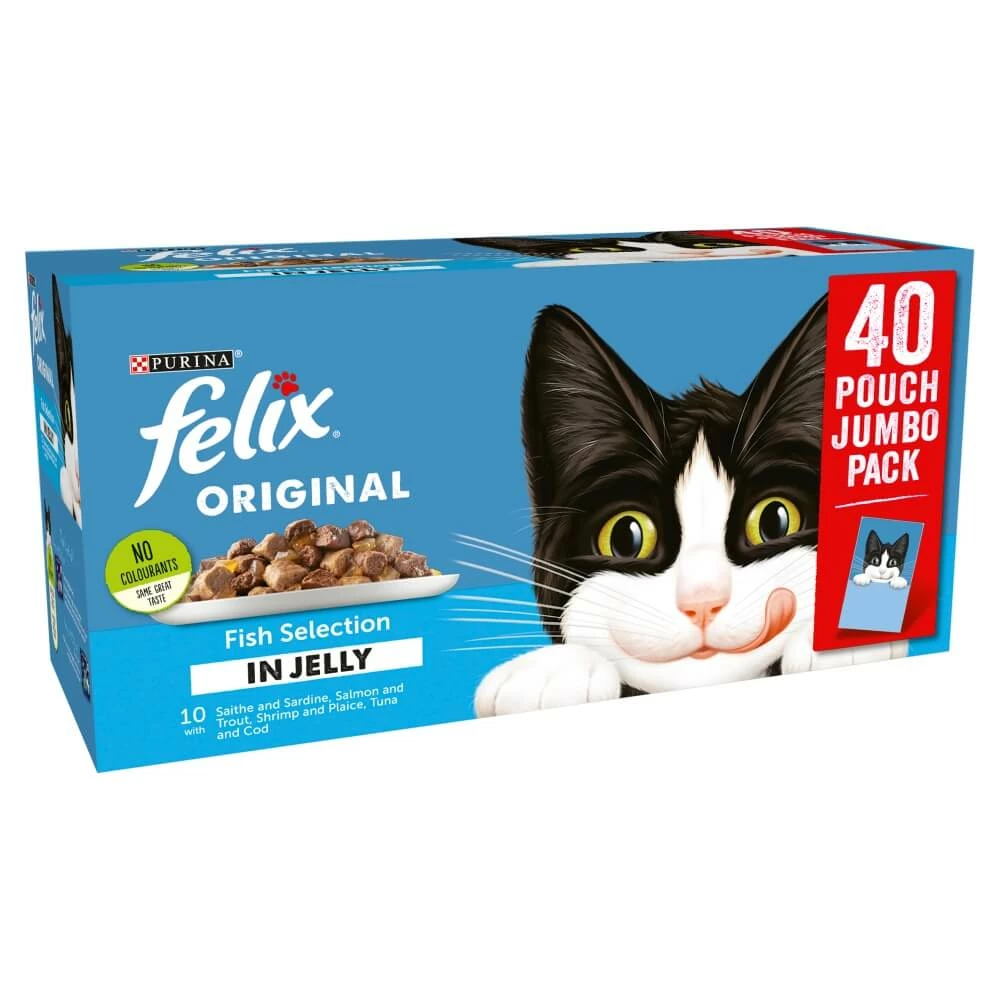 Felix Adult Wet Food Fish Selection In Jelly 40 Pack