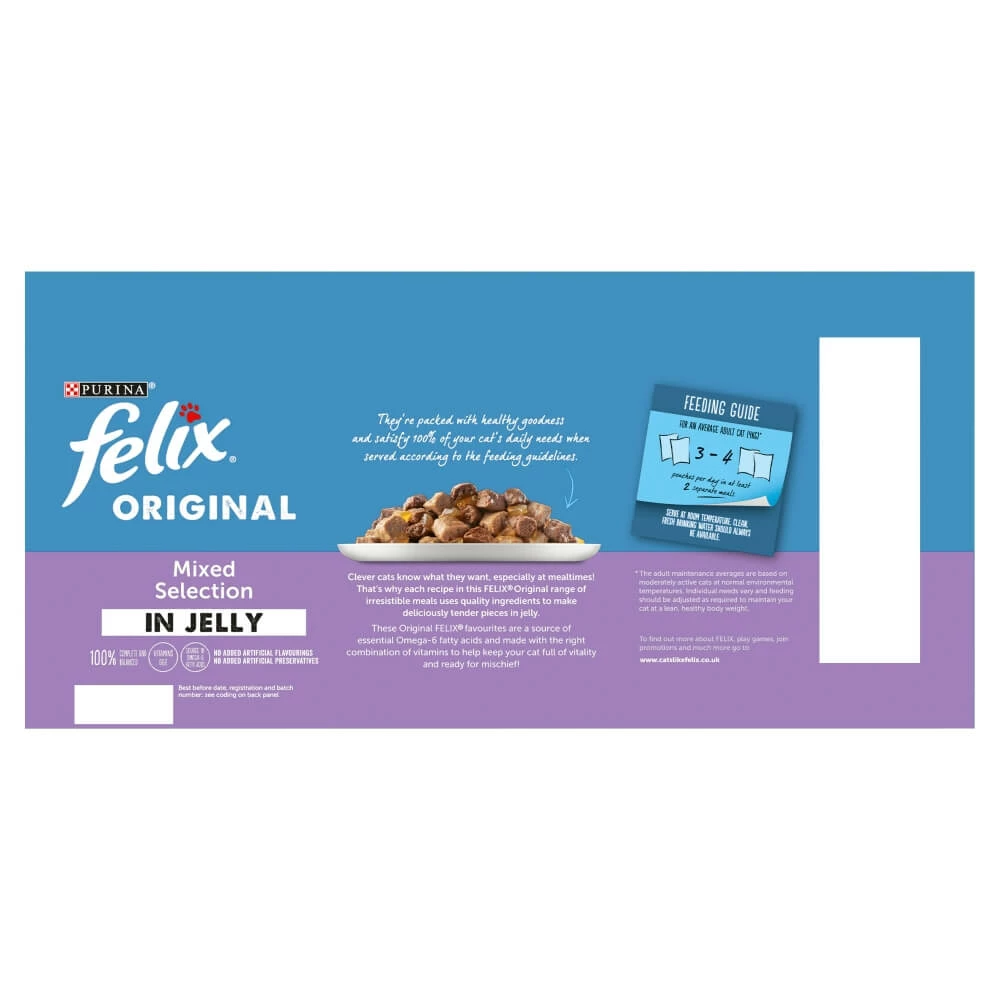 Felix Mixed Selection Cat Food In Jelly 96 X 100g Pouch Giant Pack - Image 2