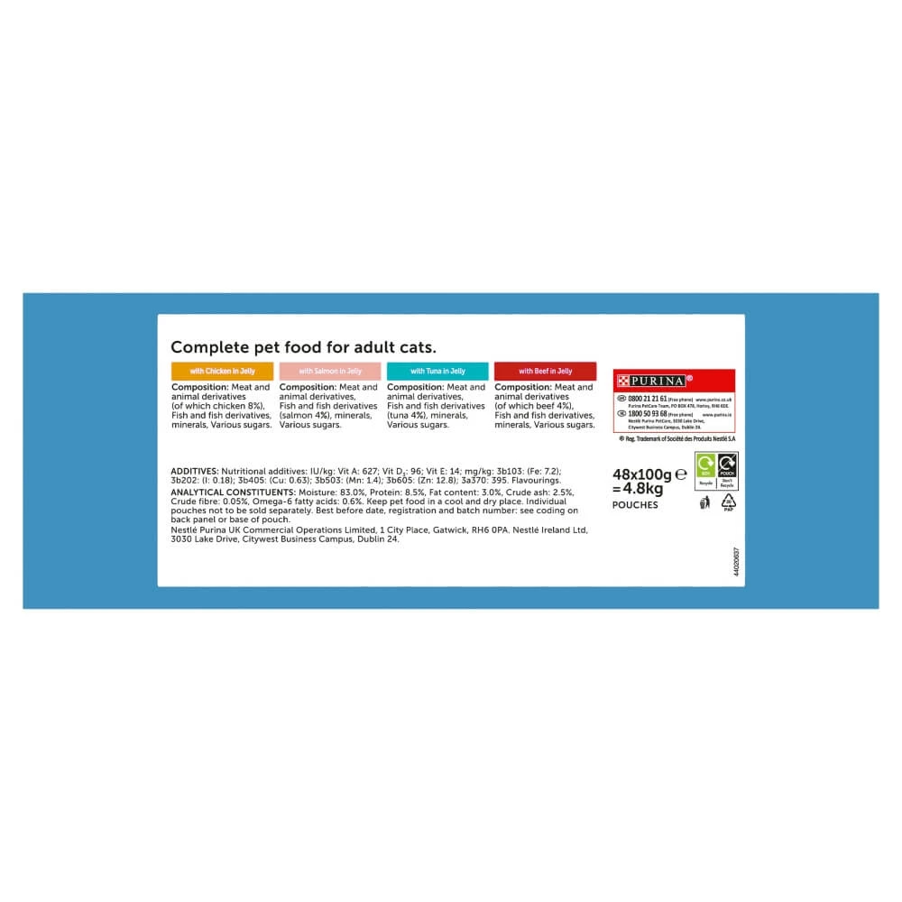 Felix Mixed Selection Cat Food In Jelly 96 X 100g Pouch Giant Pack - Image 6