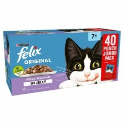 Felix Wet Cat Food Pouch Senior Mixed Selection In Jelly 40 Pack