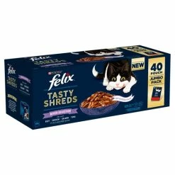 Felix Tasty Shreds Mixed In Gravy Wet Cat Food 40x80g