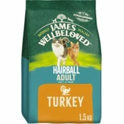 James Wellbeloved Adult Dry Cat Food Hairball Turkey & Rice 1.5kg