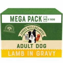 James Wellbeloved MEGA PACK Dog Pouches Lamb & Rice In Gravy 40 X 150g