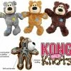 KONG Wild Knots Bear Dog Toy Plush Squeaky Rope Tug Teddy Comfort