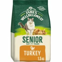 James Wellbeloved Senior Dry Cat Food Turkey & Rice 1.5kg & 4kg