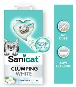 Sanicat Clumping Litter White Cotton Fresh 10l